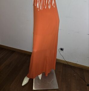 Brand Fascination Orange and White Maxi Dress.Size SMALL